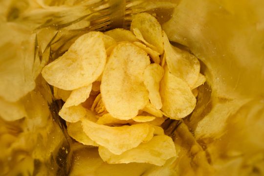 Interior de bolsa de patatas fritas
